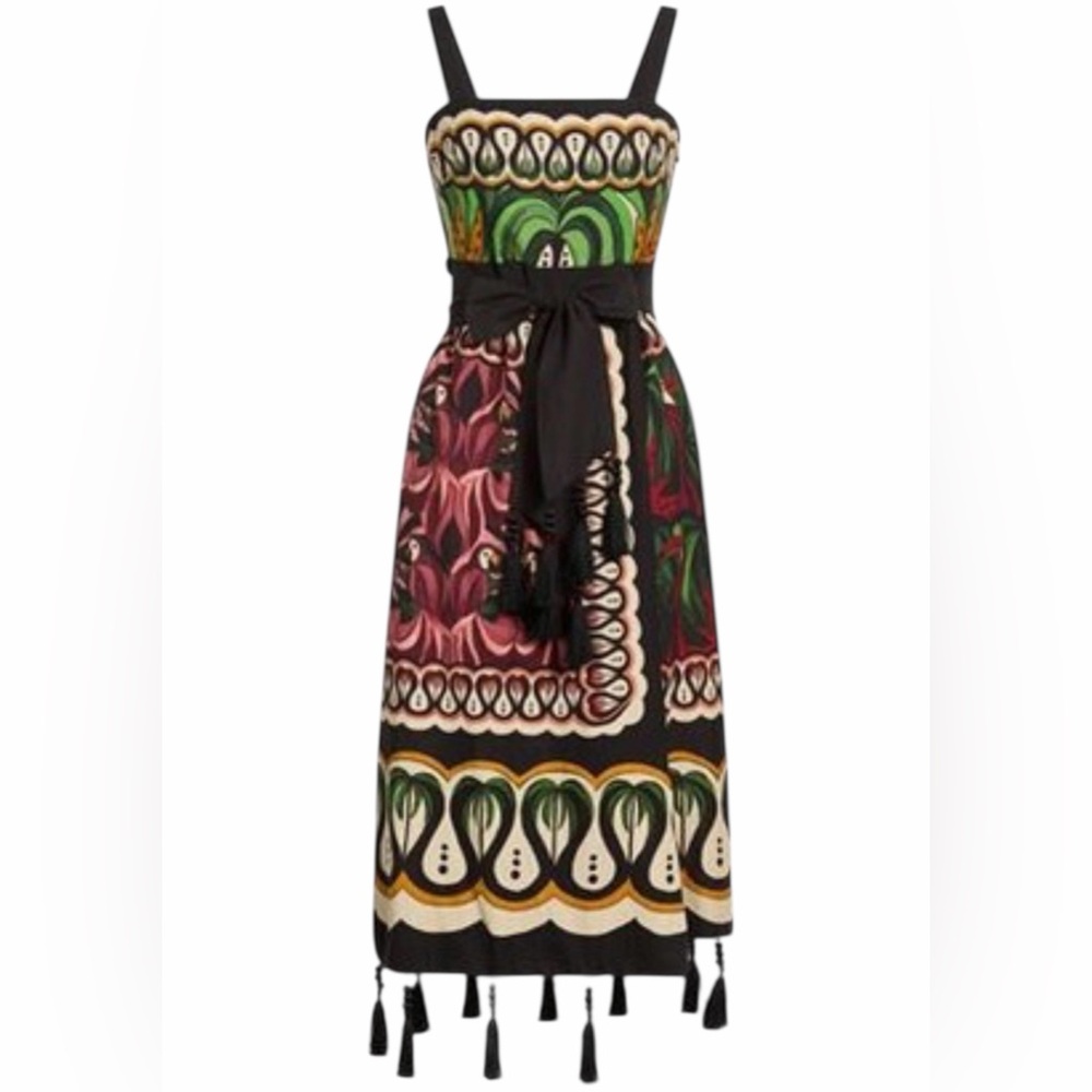 Farm Rio | Coconut Tree Flow Linen Blend Maxi Dress